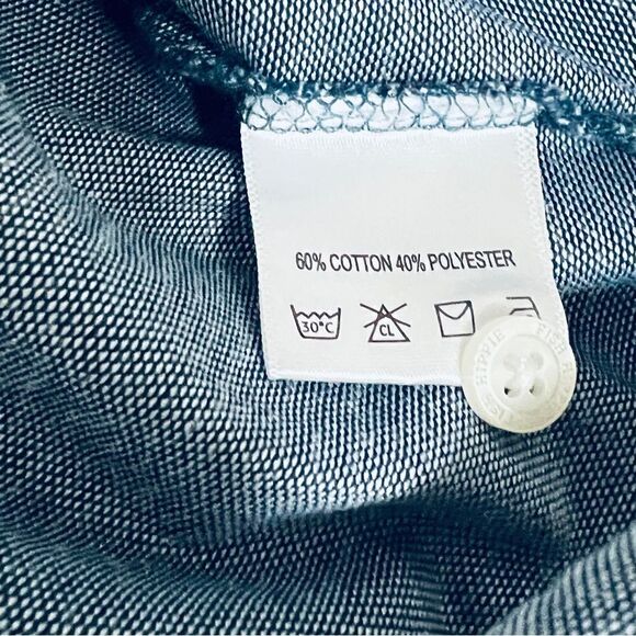 Men’s Fish Hippie Navy Micro Dot Polo Large Like New - Picture 5 of 5